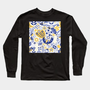 Scandinavian Maximalist Folk Design Long Sleeve T-Shirt